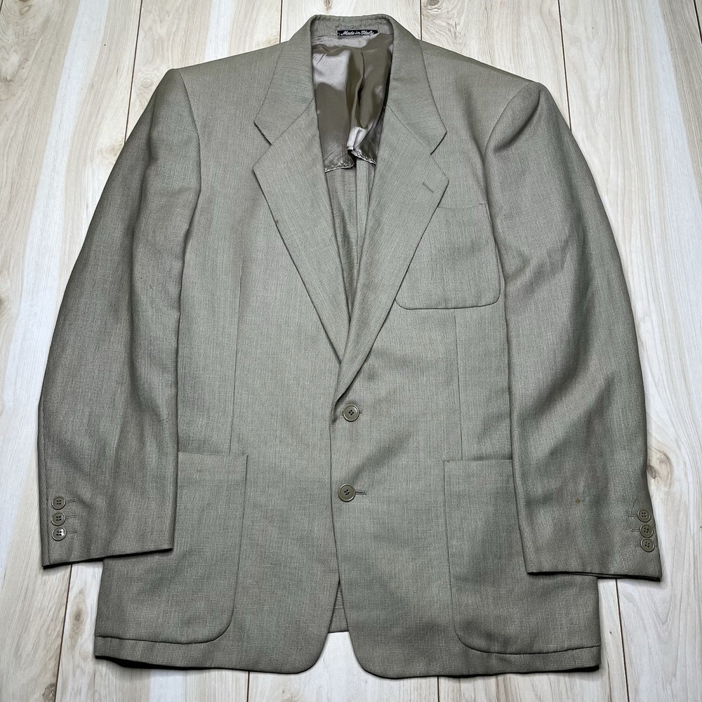 MANI Giorgio Armani Wool Flax Weave Unlined Sport Coat 42R Made In Italy Beige